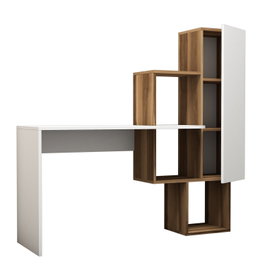 Hanah Home Açelya Mesa de Estudio Nogal y Blanco